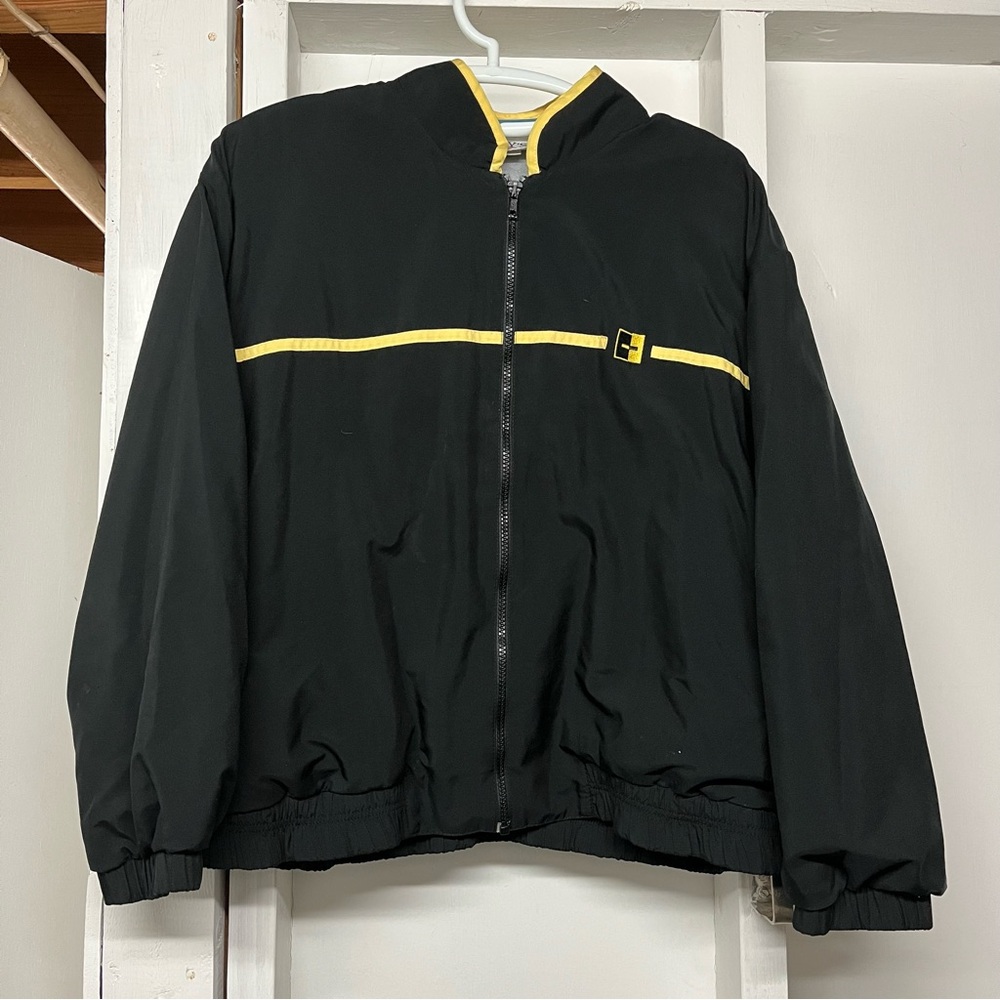 Vintage Lily’s Of Beverly Hills Tennis Windbreaker Jacket Black And Yellow Large
